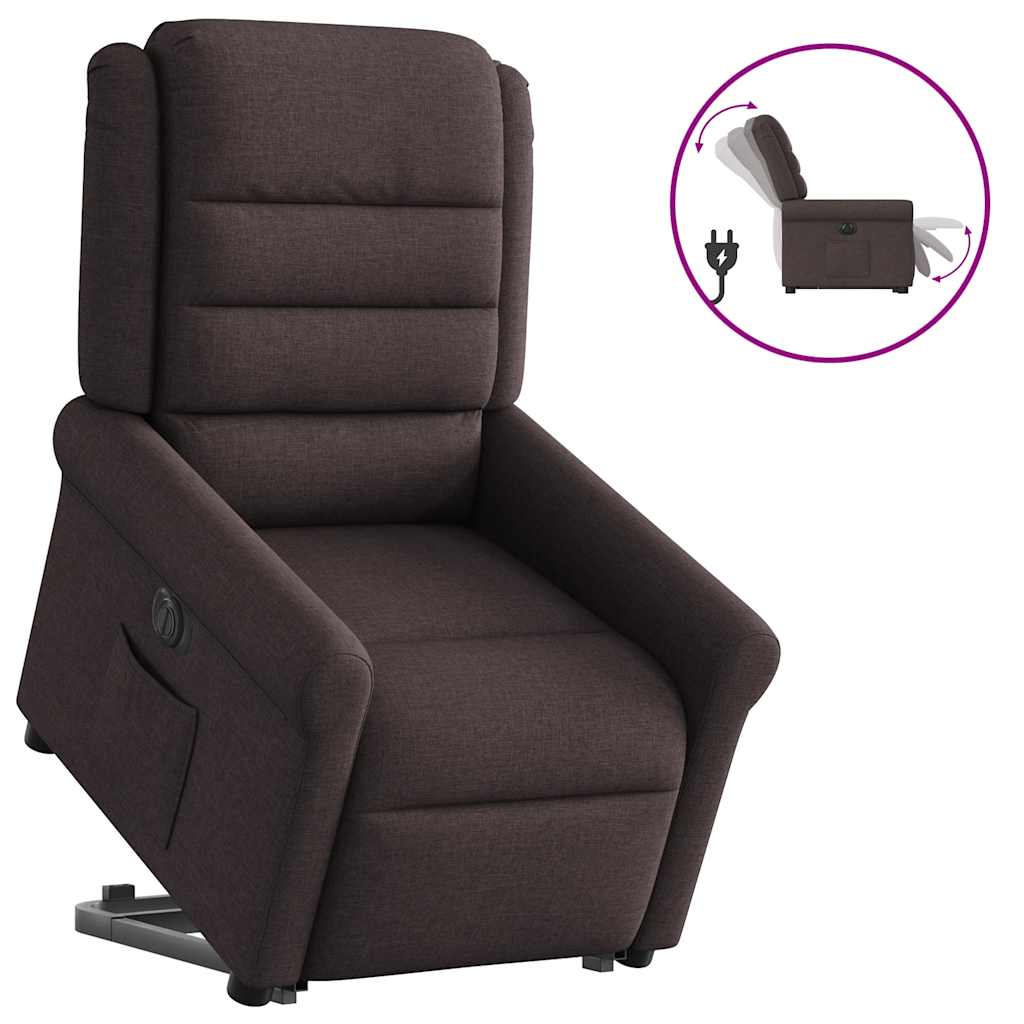 Fauteuil inclinable électrique marron foncé tissu Fauteuils vidaXL