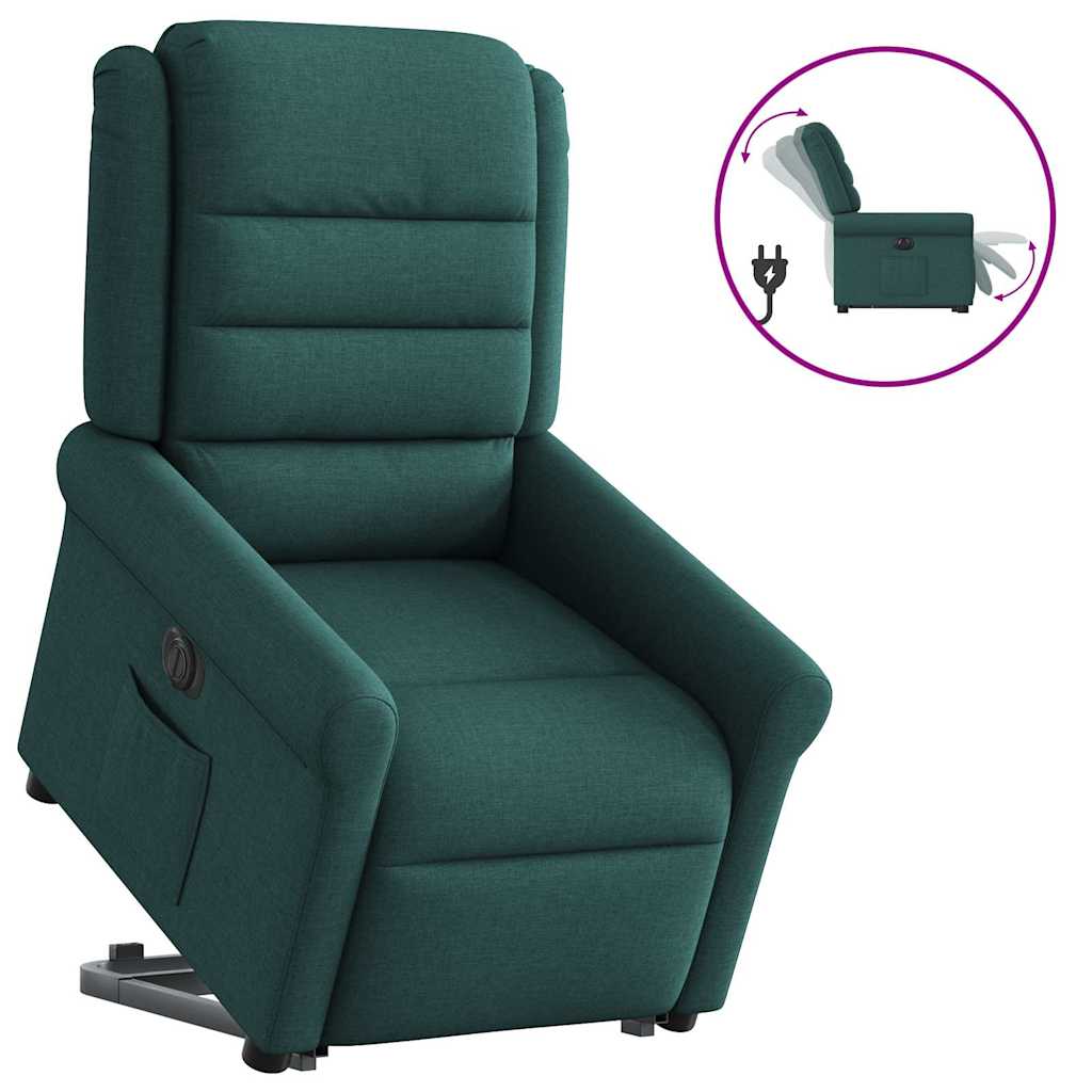 Fauteuil inclinable électrique vert foncé tissu Fauteuils vidaXL