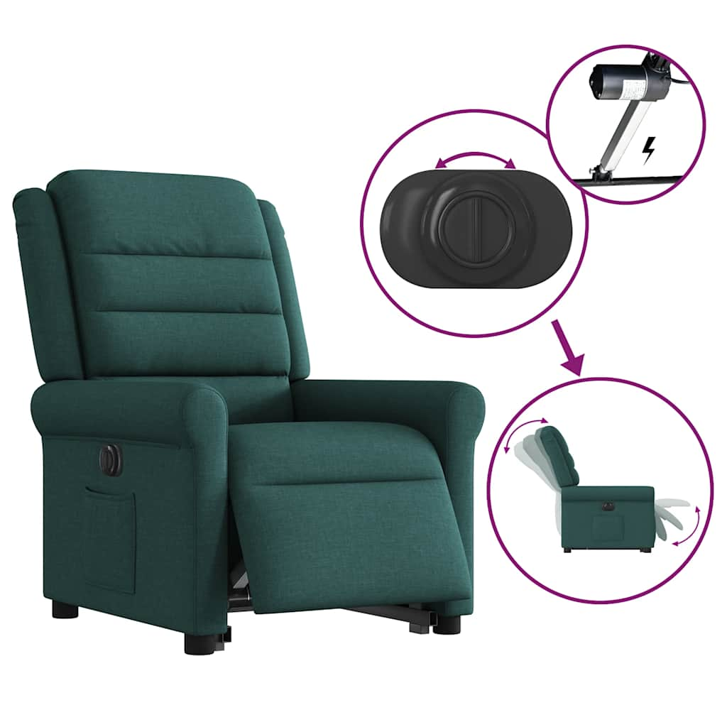 Fauteuil inclinable électrique vert foncé tissu Fauteuils vidaXL