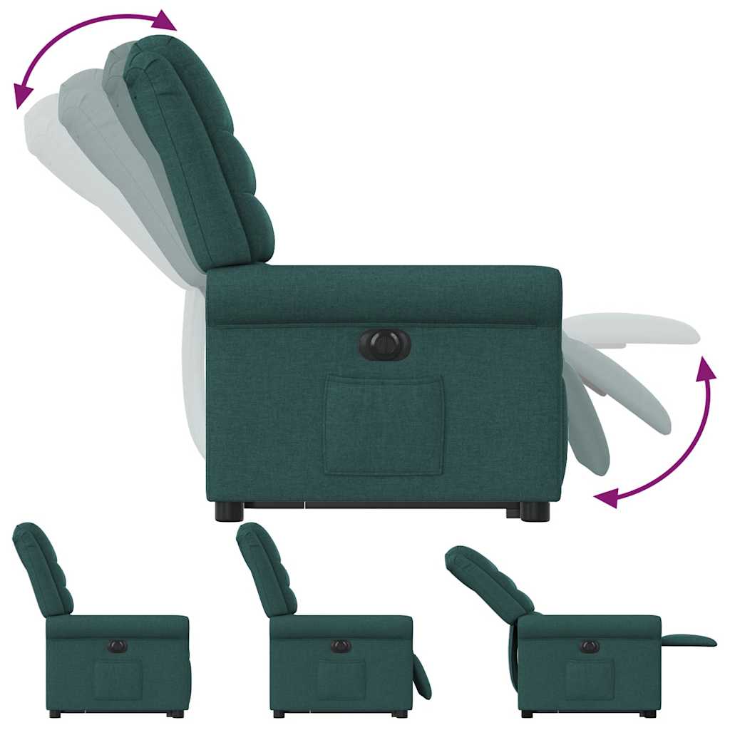 Fauteuil inclinable électrique vert foncé tissu Fauteuils vidaXL