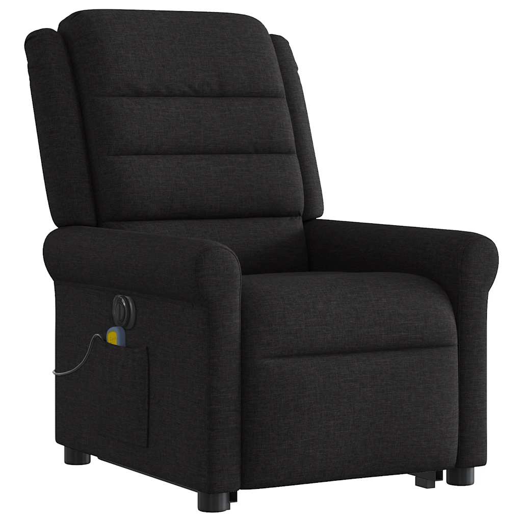 Fauteuil inclinable de massage électrique Noir Tissu Fauteuils vidaXL