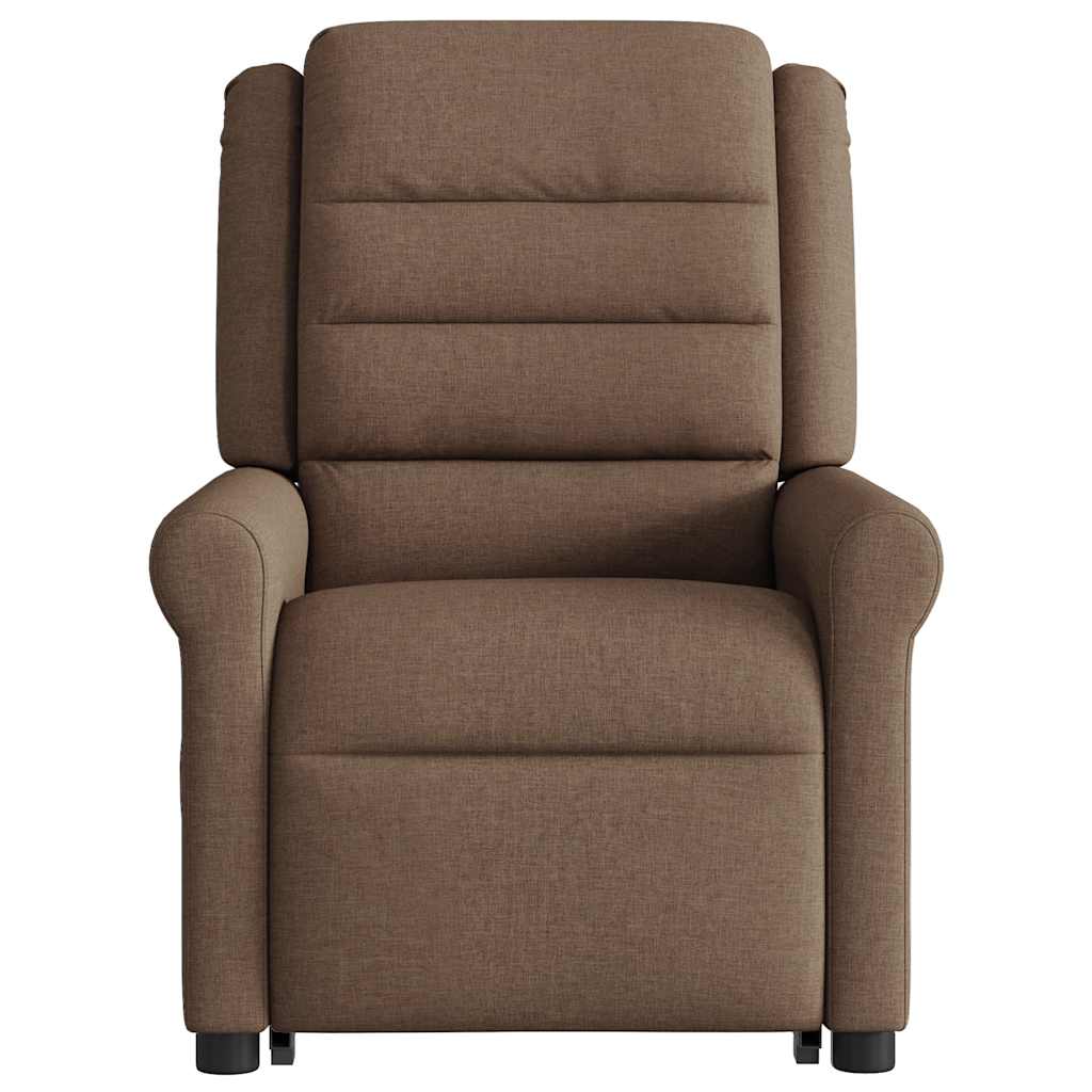 Fauteuil inclinable de massage électrique Marron Tissu Fauteuils vidaXL