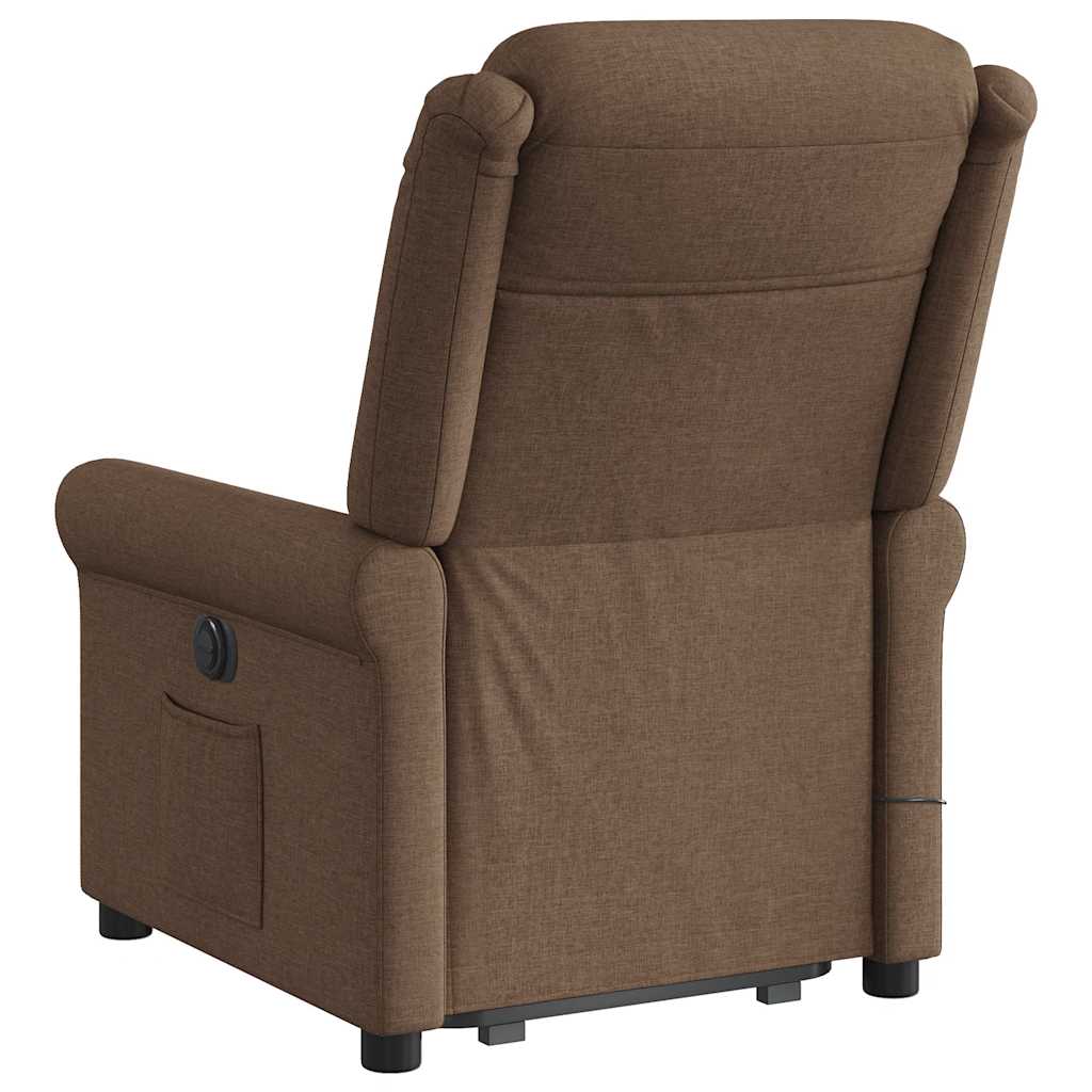 Fauteuil inclinable de massage électrique Marron Tissu Fauteuils vidaXL