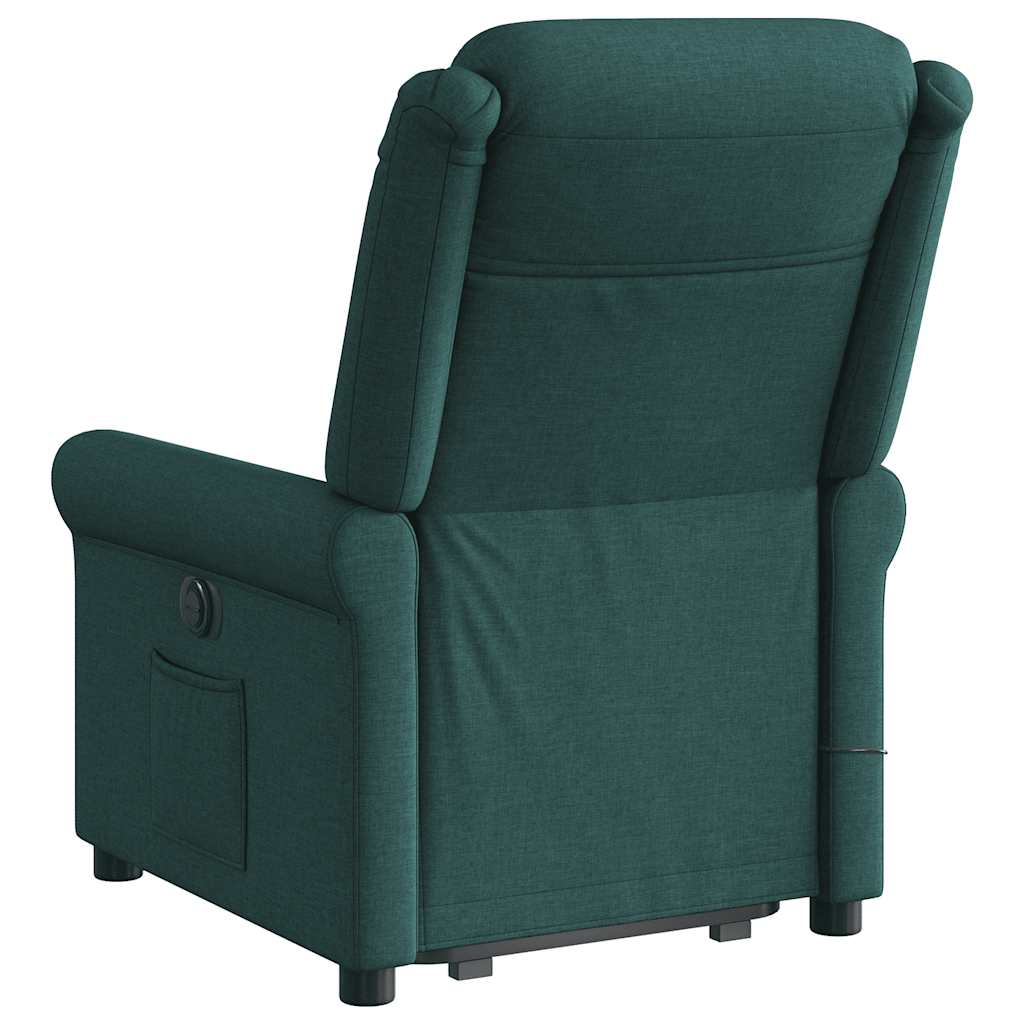 Fauteuil inclinable de massage électrique Vert foncé Tissu Fauteuils vidaXL