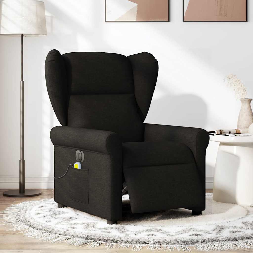 Fauteuil de massage inclinable électrique Noir Tissu Fauteuils vidaXL