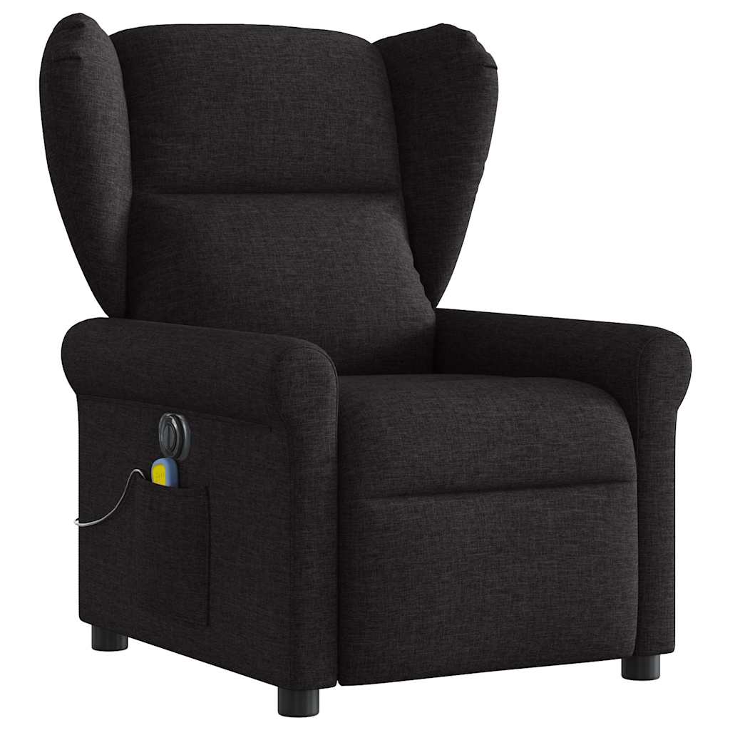 Fauteuil de massage inclinable électrique Noir Tissu Fauteuils vidaXL