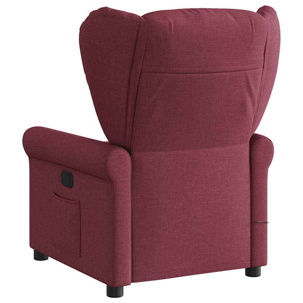 Fauteuil de massage inclinable électrique Rouge bordeaux Tissu Fauteuils vidaXL