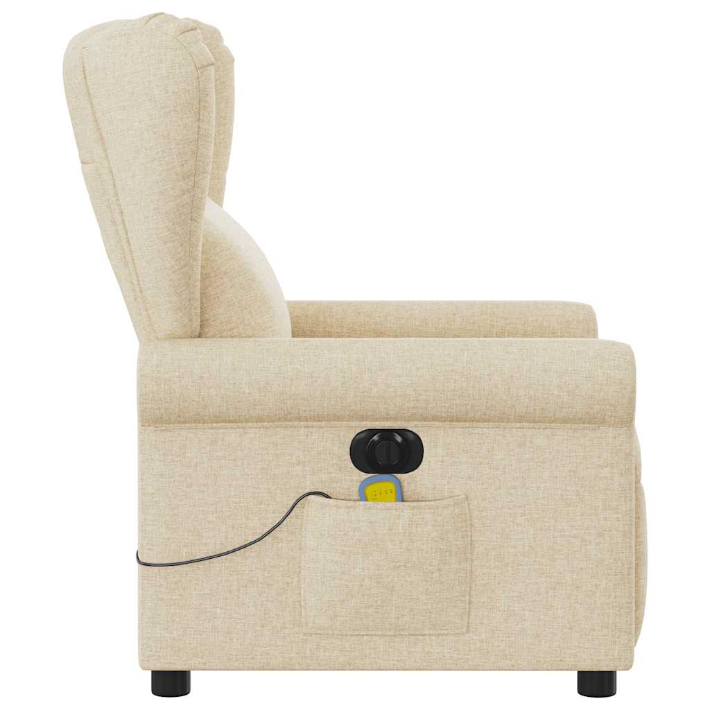 Fauteuil inclinable de massage électrique crème tissu Fauteuils vidaXL