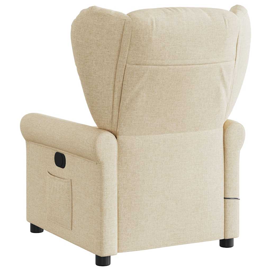 Fauteuil inclinable de massage électrique crème tissu Fauteuils vidaXL