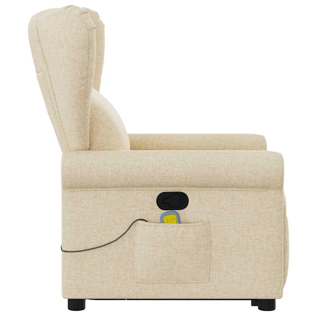 Fauteuil inclinable de massage Crème Tissu Fauteuils vidaXL