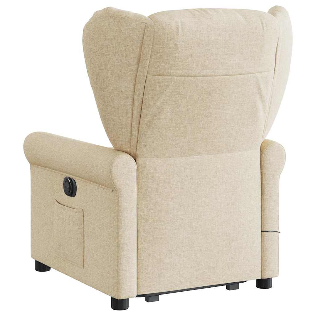 Fauteuil inclinable de massage Crème Tissu Fauteuils vidaXL