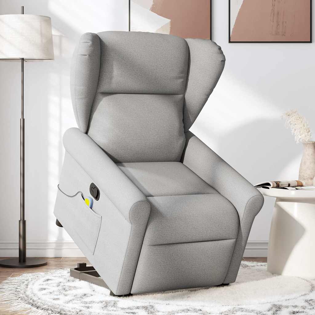 Fauteuil de massage inclinable gris nuage tissu Fauteuils vidaXL