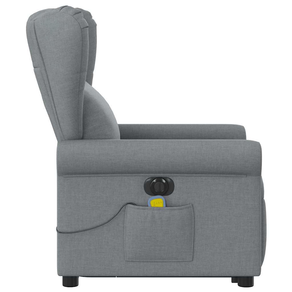 Fauteuil inclinable de massage électrique Gris clair Tissu Fauteuils vidaXL