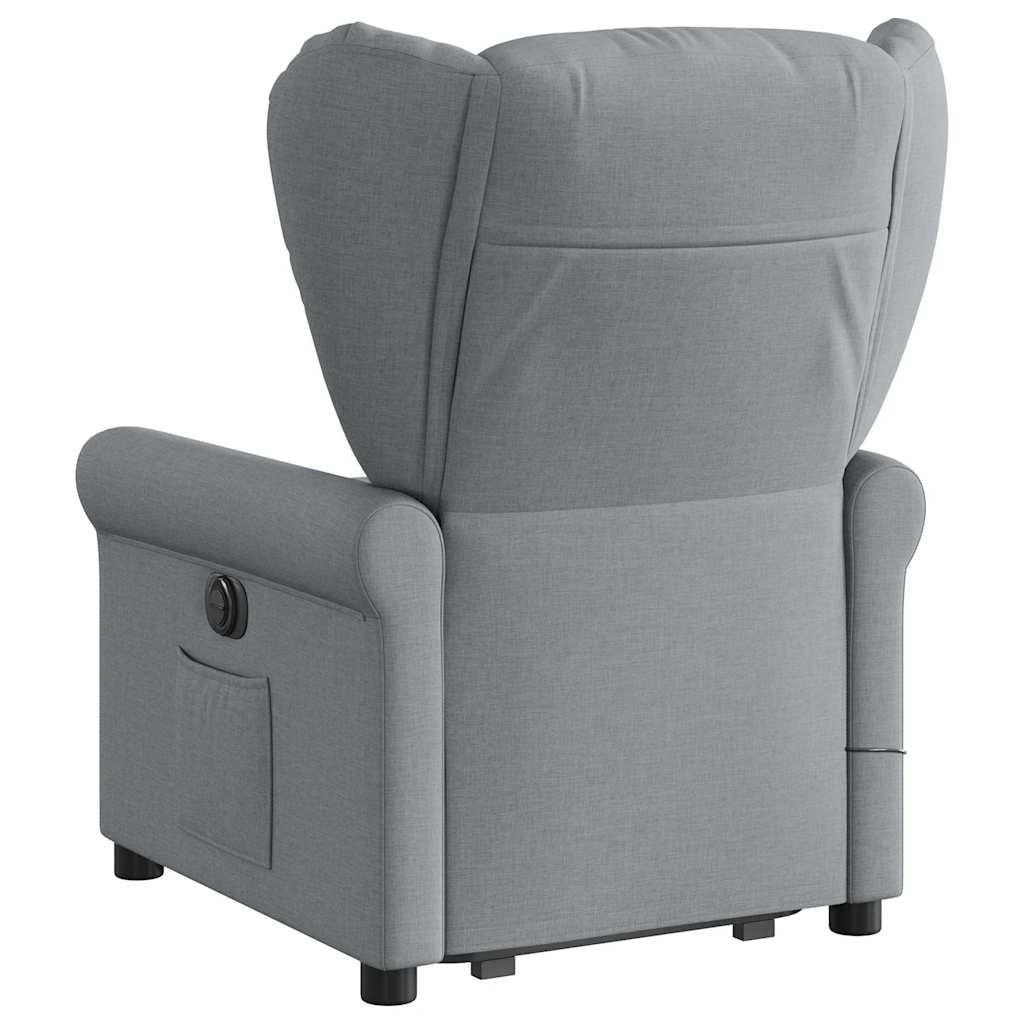 Fauteuil inclinable de massage électrique Gris clair Tissu Fauteuils vidaXL