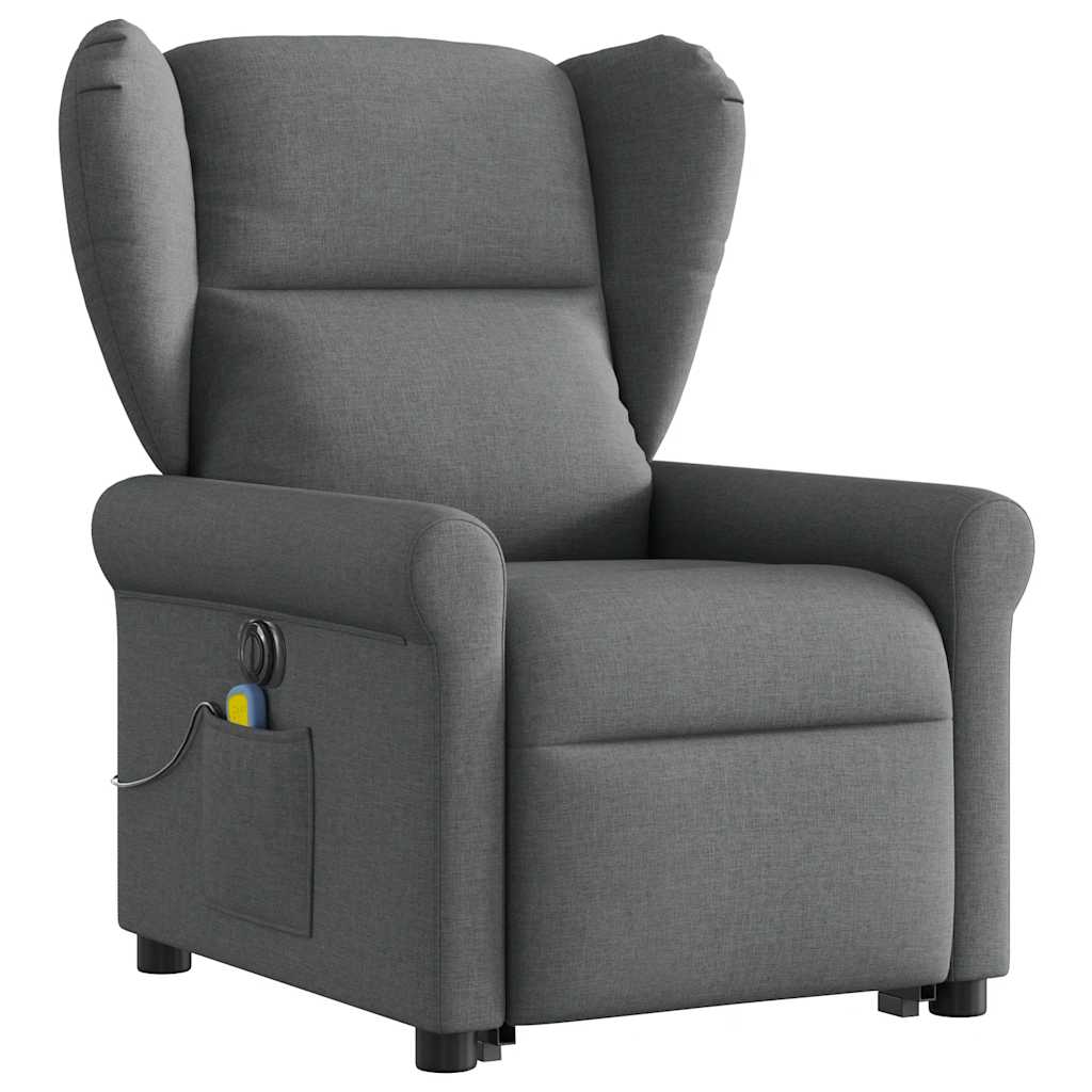 Fauteuil inclinable de massage électrique Gris foncé Tissu Fauteuils vidaXL