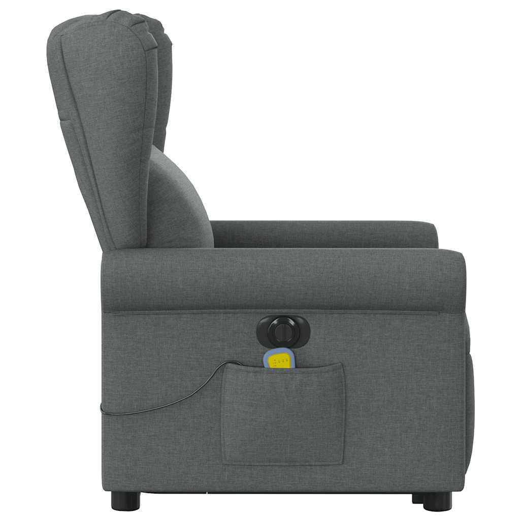 Fauteuil inclinable de massage électrique Gris foncé Tissu Fauteuils vidaXL