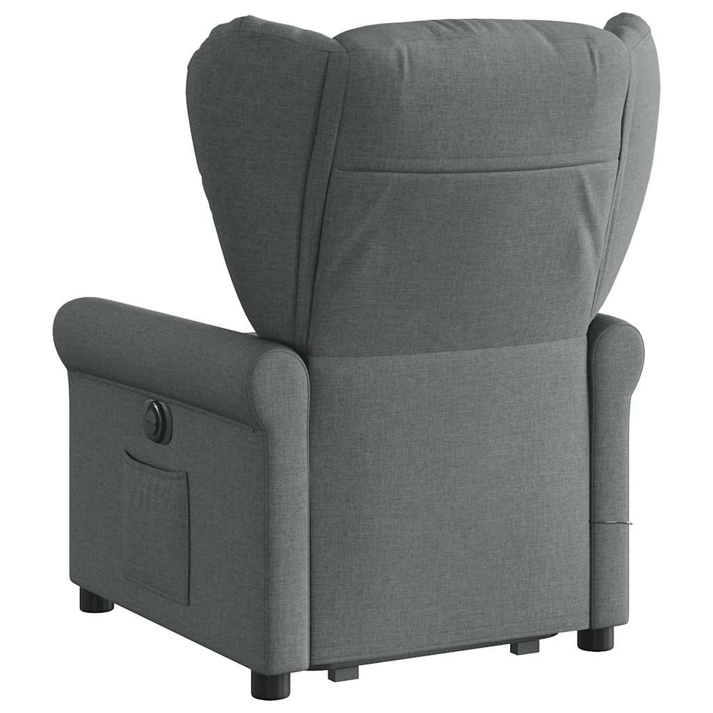 Fauteuil inclinable de massage électrique Gris foncé Tissu Fauteuils vidaXL