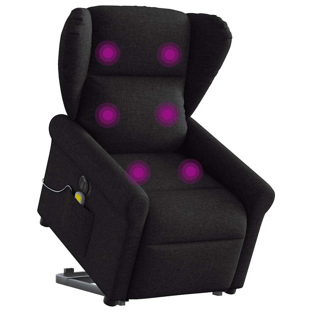 Fauteuil inclinable de massage électrique Noir Tissu Fauteuils vidaXL