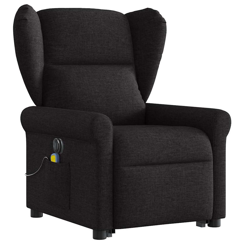 Fauteuil inclinable de massage électrique Noir Tissu Fauteuils vidaXL