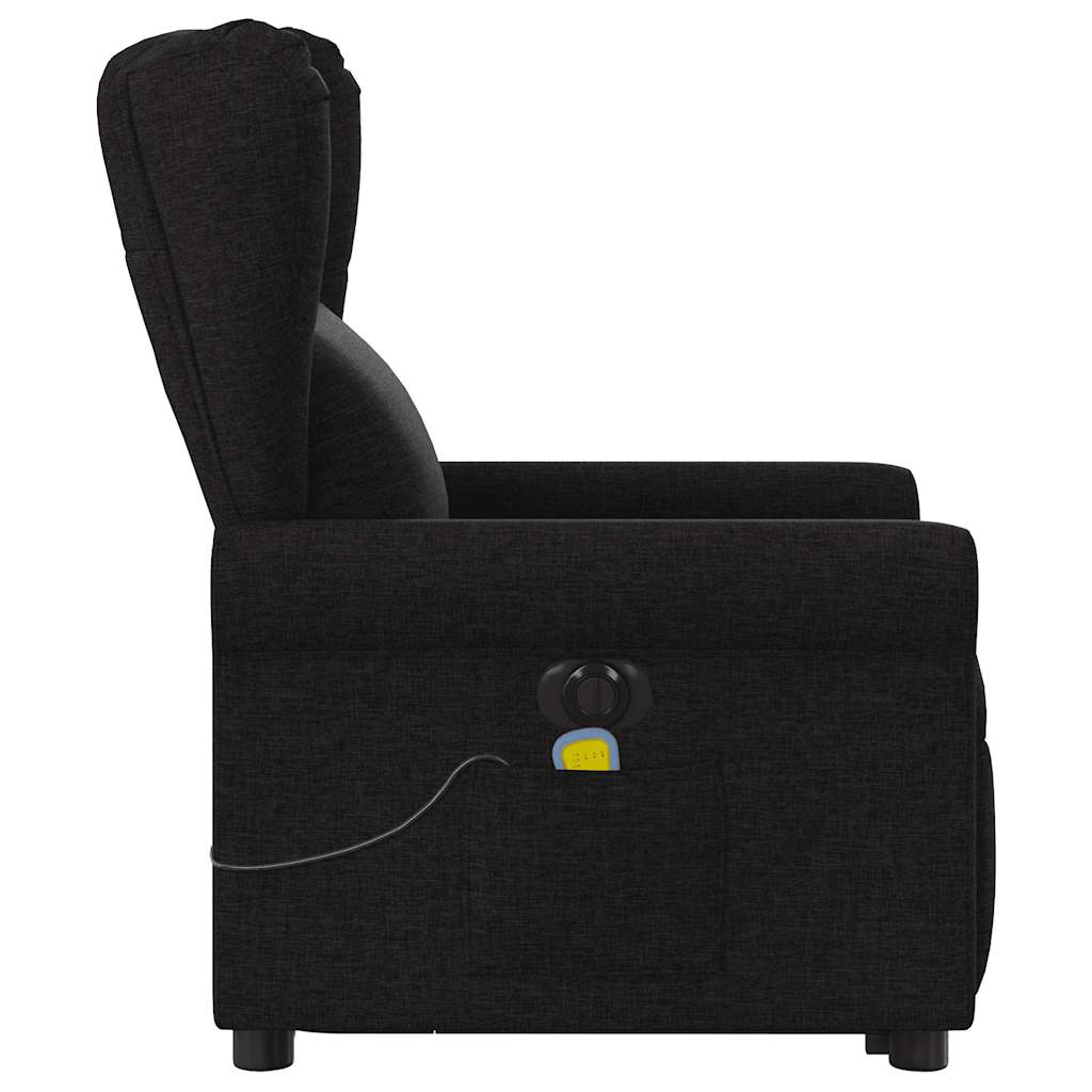 Fauteuil inclinable de massage électrique Noir Tissu Fauteuils vidaXL