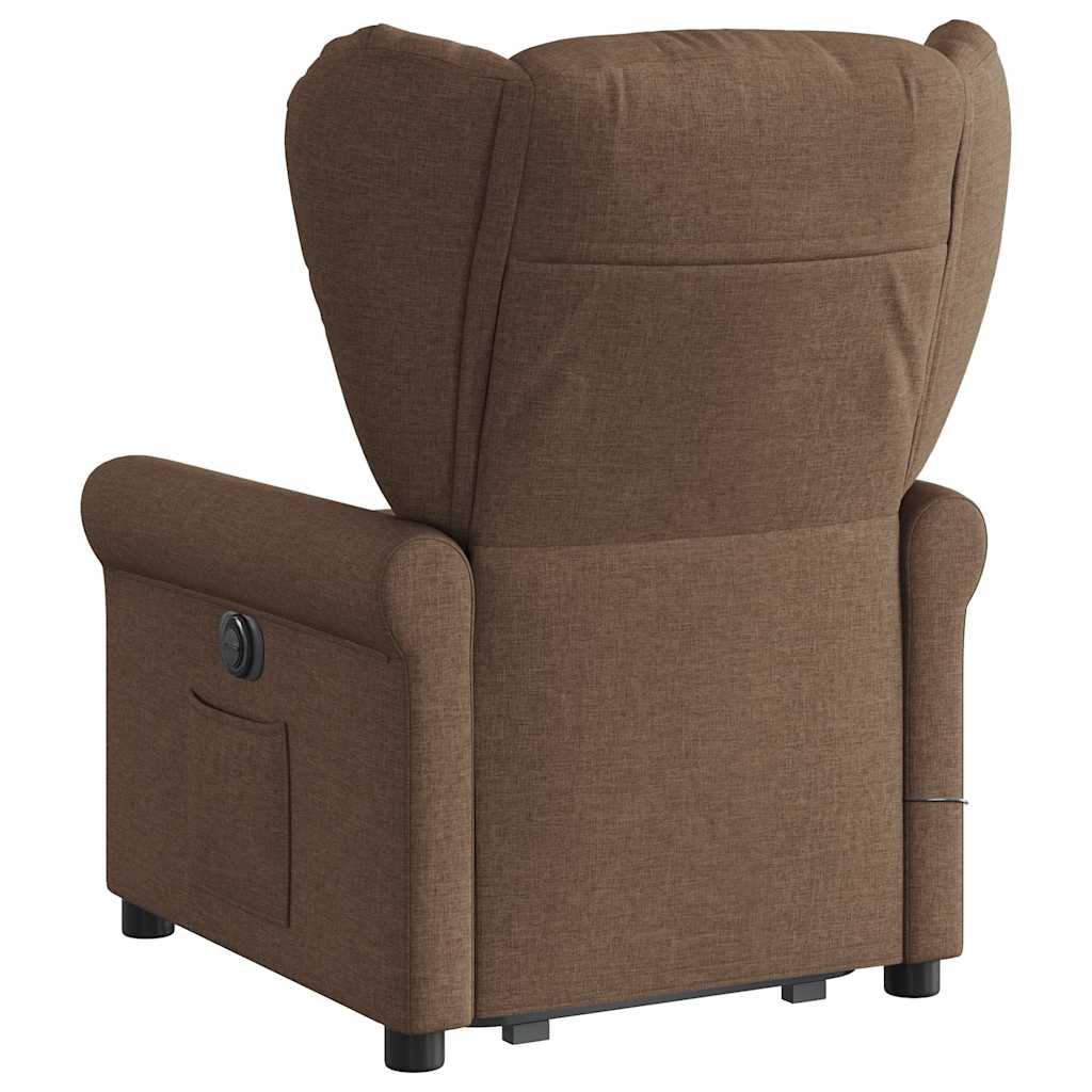 Fauteuil inclinable de massage électrique Marron Tissu Fauteuils vidaXL