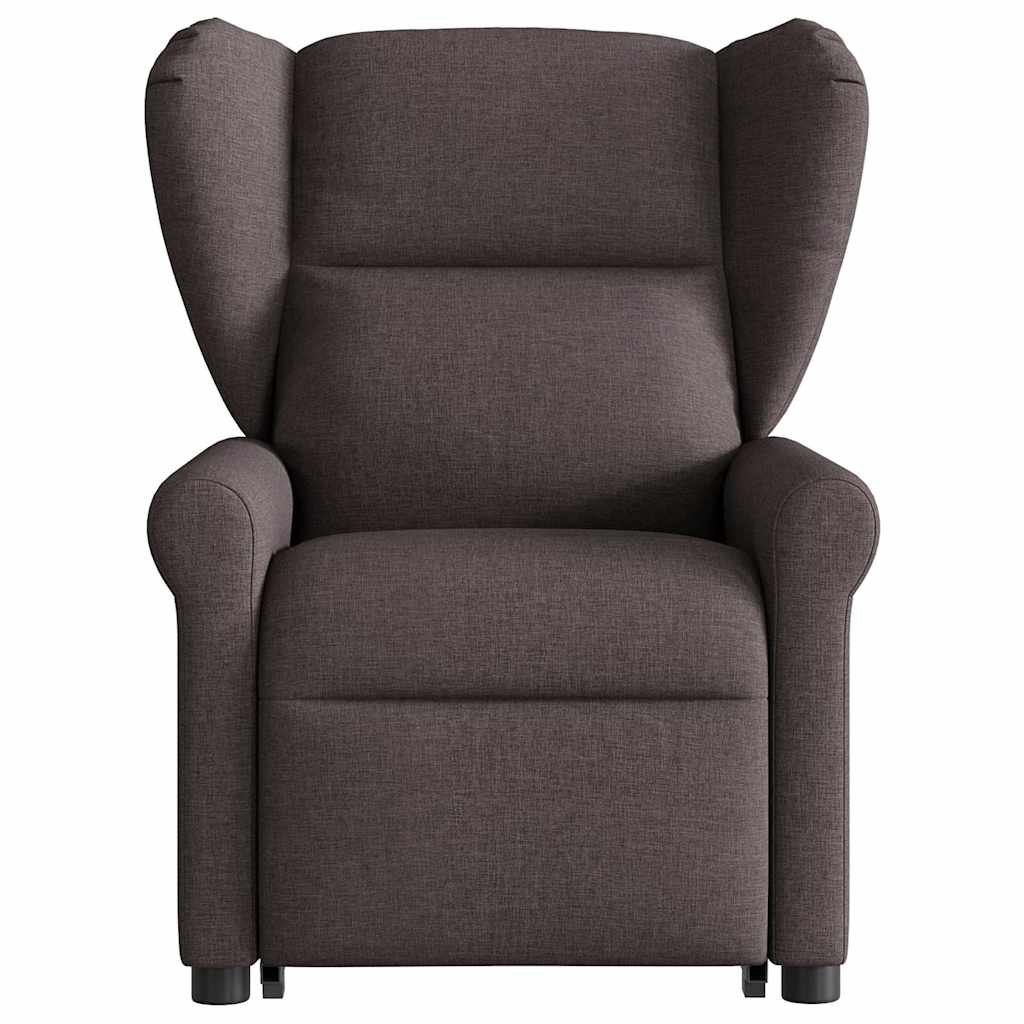 Fauteuil inclinable de massage électrique Marron foncé Tissu Fauteuils vidaXL