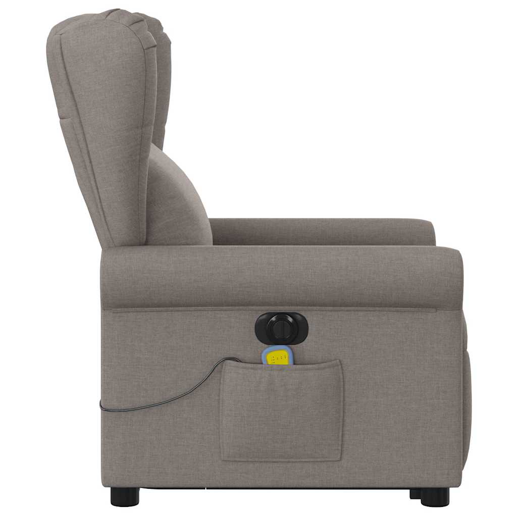 Fauteuil inclinable de massage électrique Taupe Tissu Fauteuils vidaXL