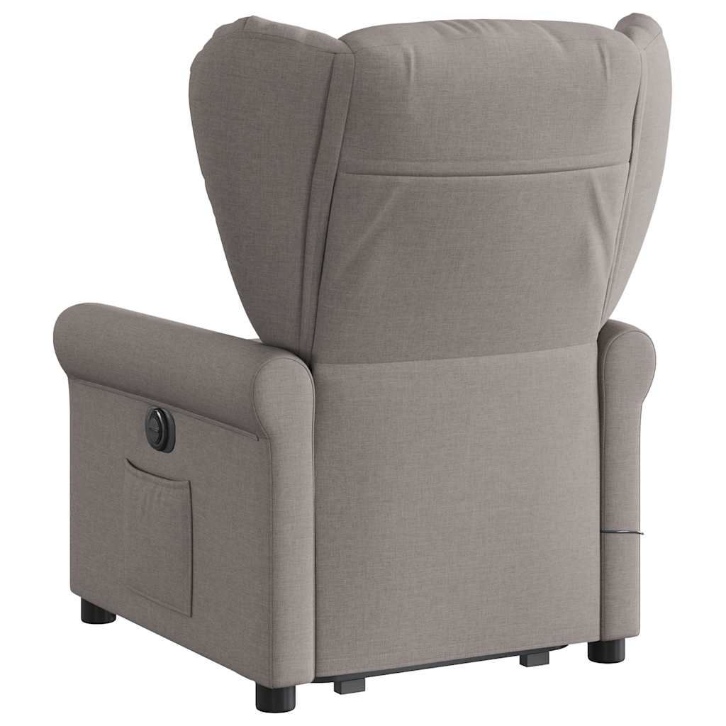 Fauteuil inclinable de massage électrique Taupe Tissu Fauteuils vidaXL