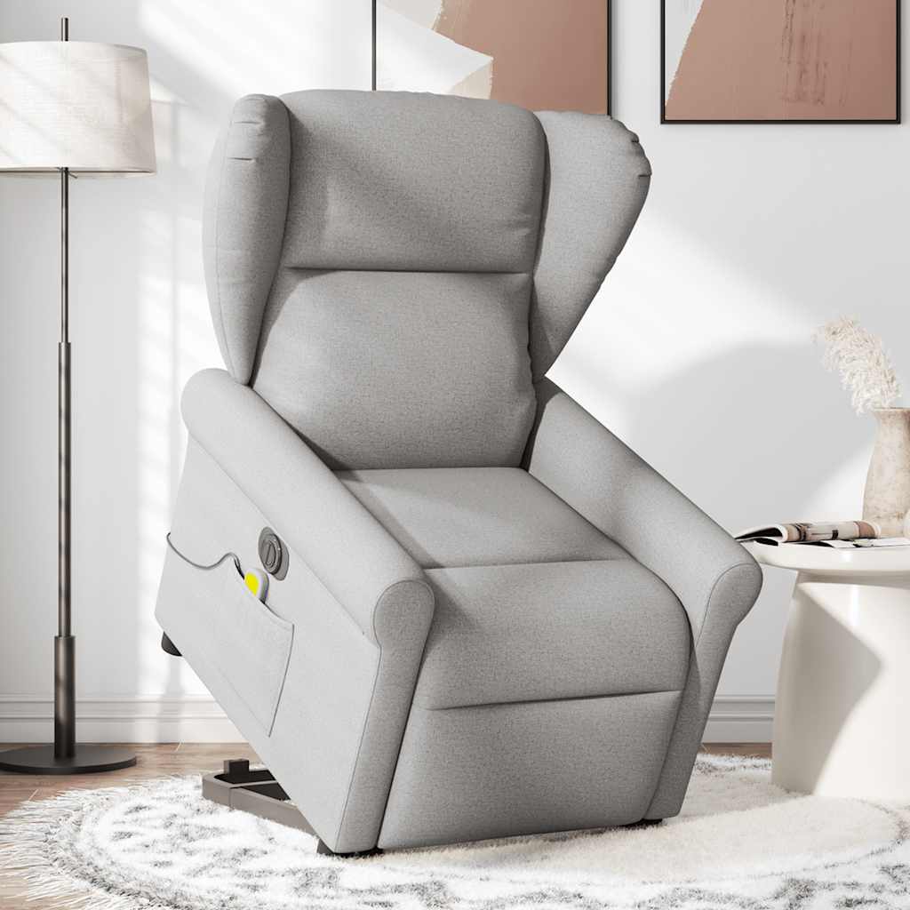 Fauteuil inclinable de massage électrique gris nuage tissu Fauteuils vidaXL