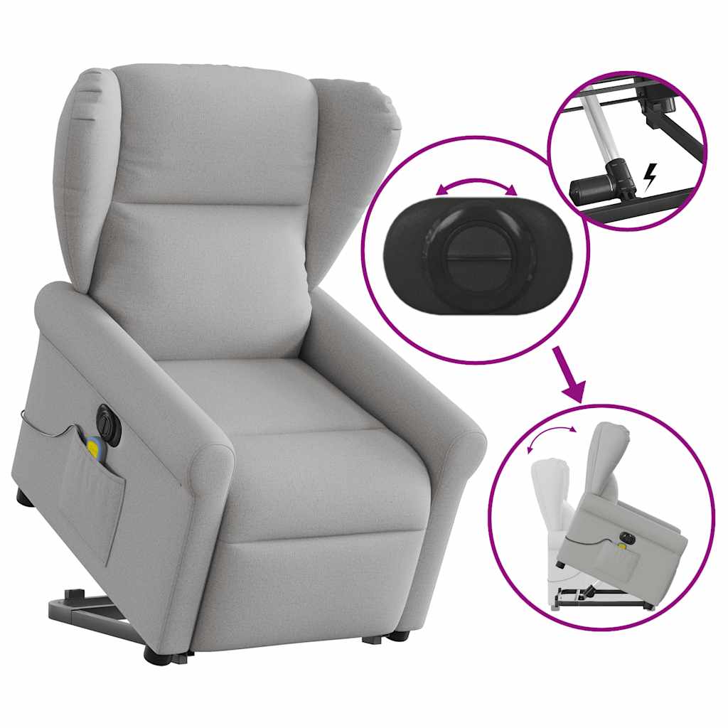 Fauteuil inclinable de massage électrique gris nuage tissu Fauteuils vidaXL