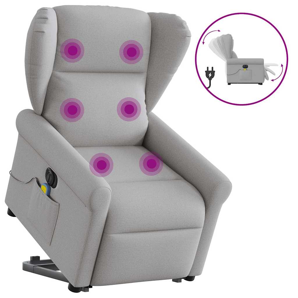 Fauteuil inclinable de massage électrique gris nuage tissu Fauteuils vidaXL