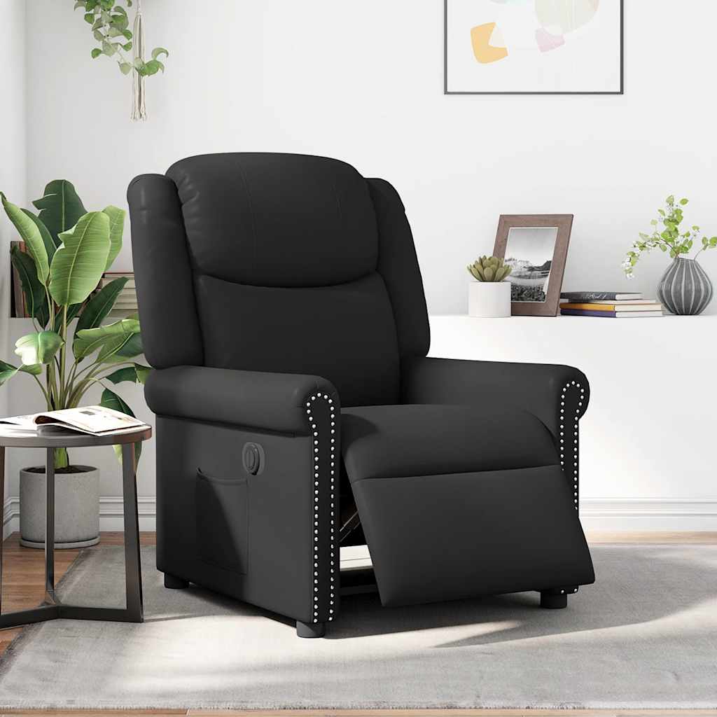 Fauteuil inclinable électrique Noir brillant Similicuir Fauteuils vidaXL