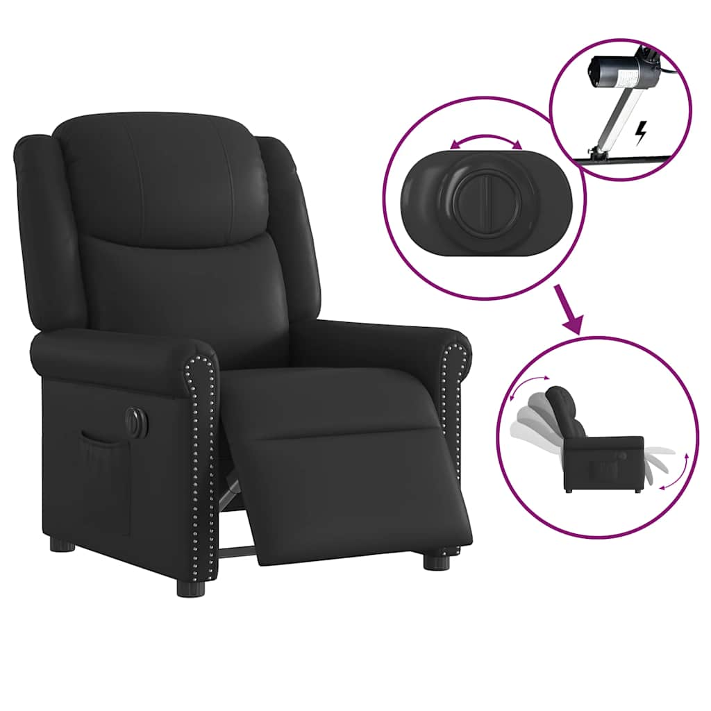 Fauteuil inclinable électrique Noir brillant Similicuir Fauteuils vidaXL