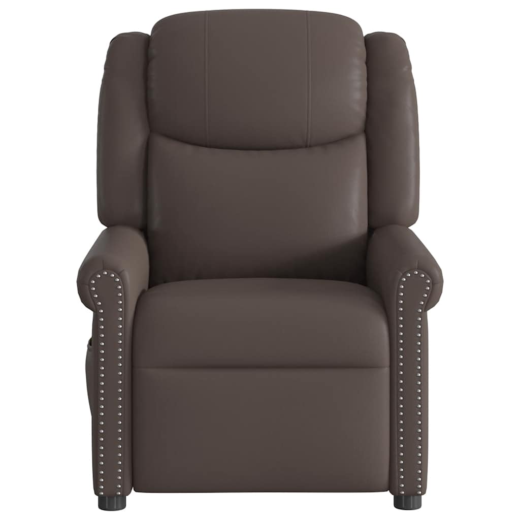 Fauteuil inclinable électrique Marron brillant Similicuir Fauteuils vidaXL