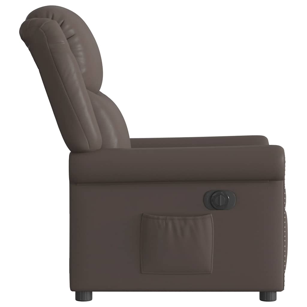 Fauteuil inclinable électrique Marron brillant Similicuir Fauteuils vidaXL