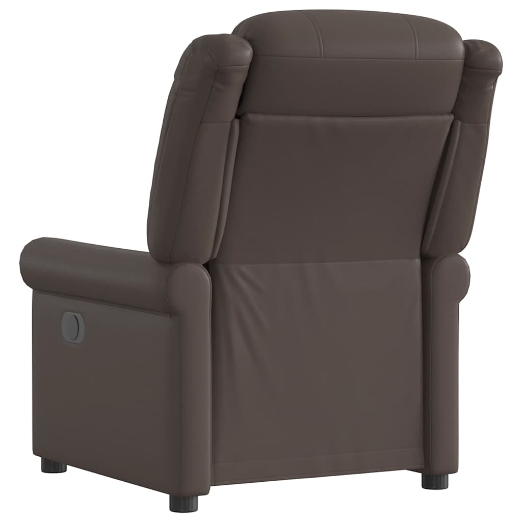 Fauteuil inclinable électrique Marron brillant Similicuir Fauteuils vidaXL