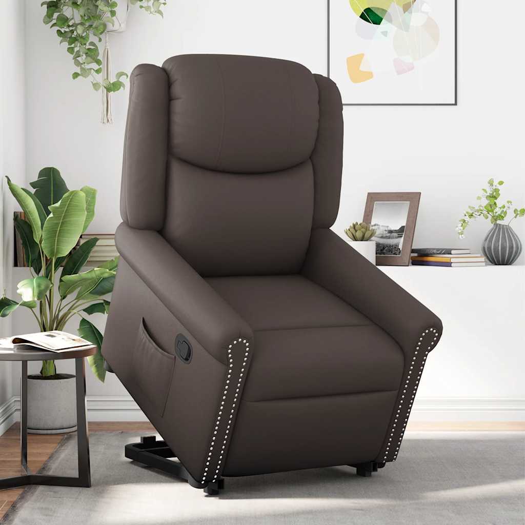 Fauteuil inclinable marron brillant similicuir Fauteuils vidaXL