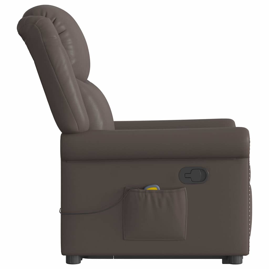 Fauteuil de massage inclinable marron brillant similicuir Fauteuils vidaXL