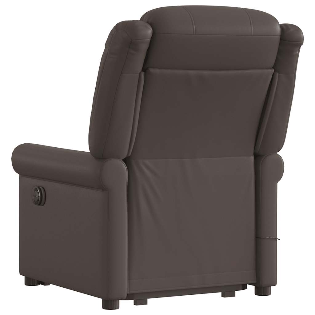 Fauteuil de massage inclinable marron brillant similicuir Fauteuils vidaXL