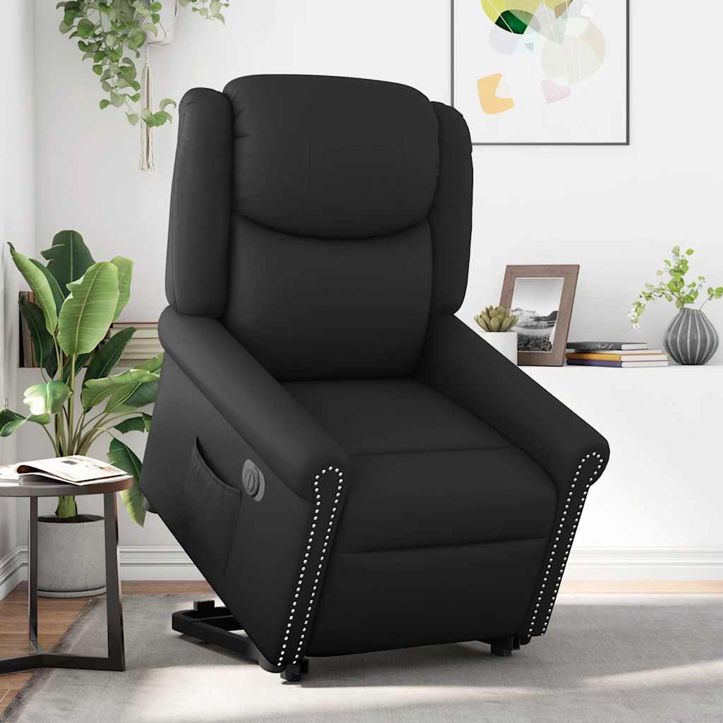 Fauteuil inclinable électrique noir brillant similicuir Fauteuils vidaXL