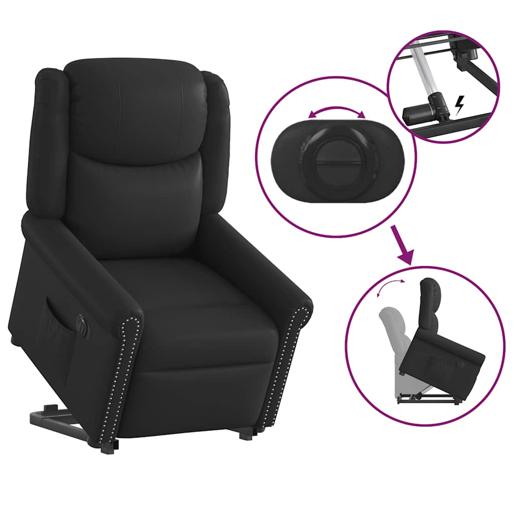 Fauteuil inclinable électrique noir brillant similicuir Fauteuils vidaXL