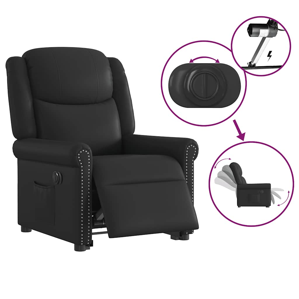 Fauteuil inclinable électrique noir brillant similicuir Fauteuils vidaXL