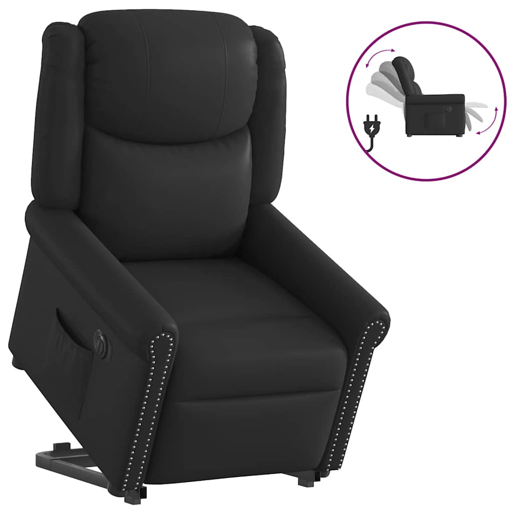 Fauteuil inclinable électrique noir brillant similicuir Fauteuils vidaXL