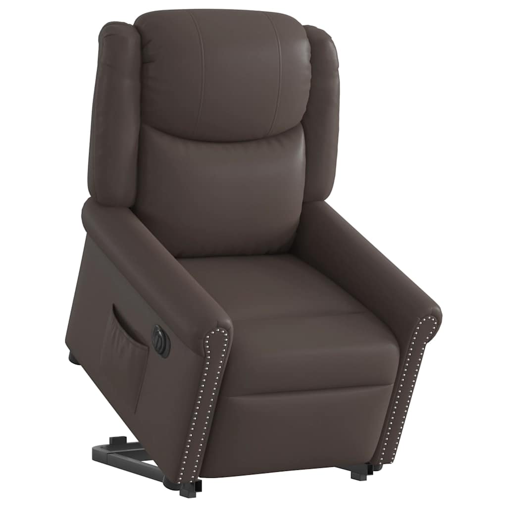 Fauteuil inclinable électrique marron brillant similicuir Fauteuils vidaXL