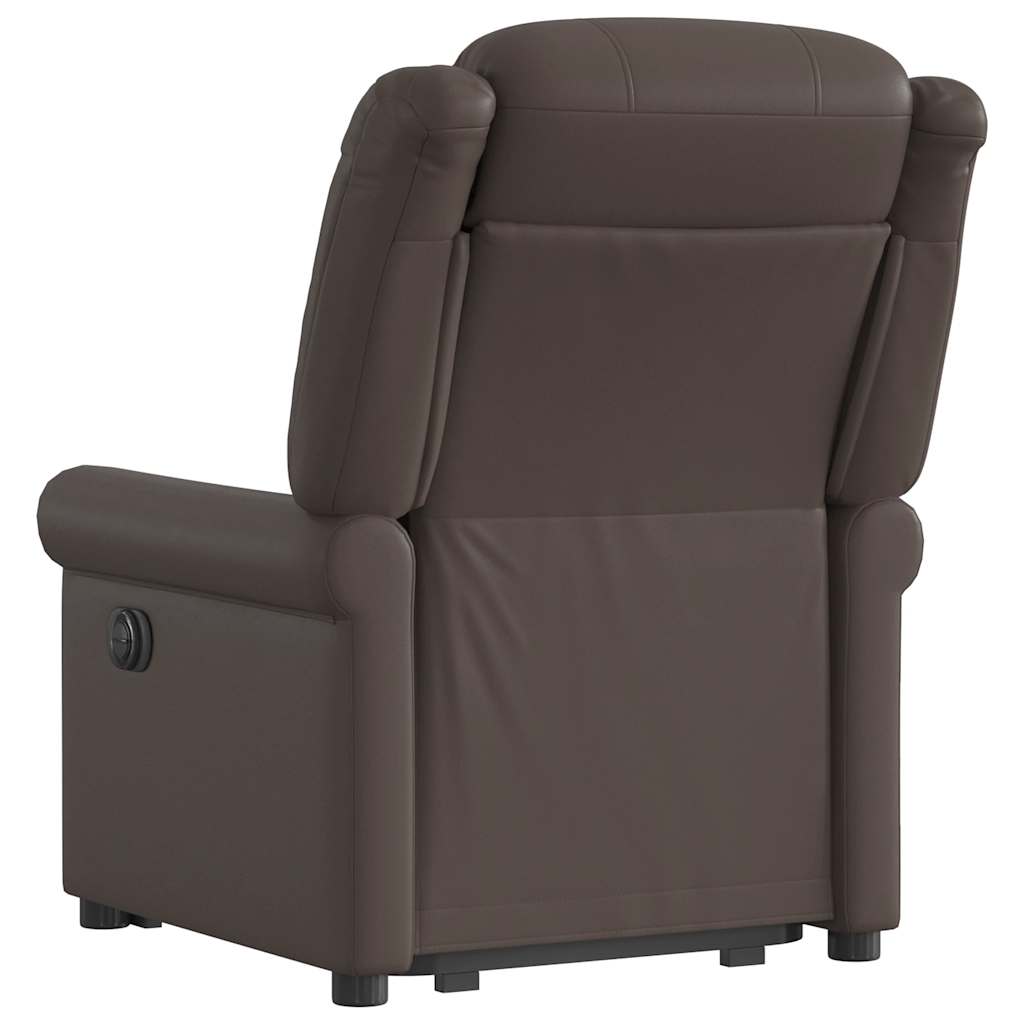 Fauteuil inclinable électrique marron brillant similicuir Fauteuils vidaXL