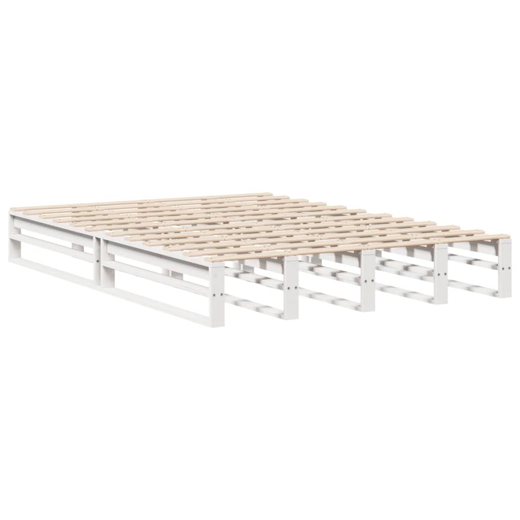 Cadre de lit sans matelas blanc 140x200 cm bois de pin massif Lits & cadres de lit vidaXL   