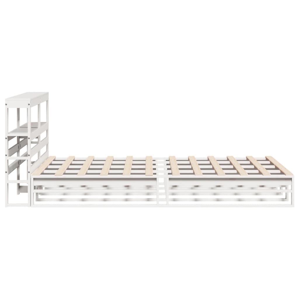 Cadre de lit sans matelas blanc 140x200 cm bois de pin massif Lits & cadres de lit vidaXL   