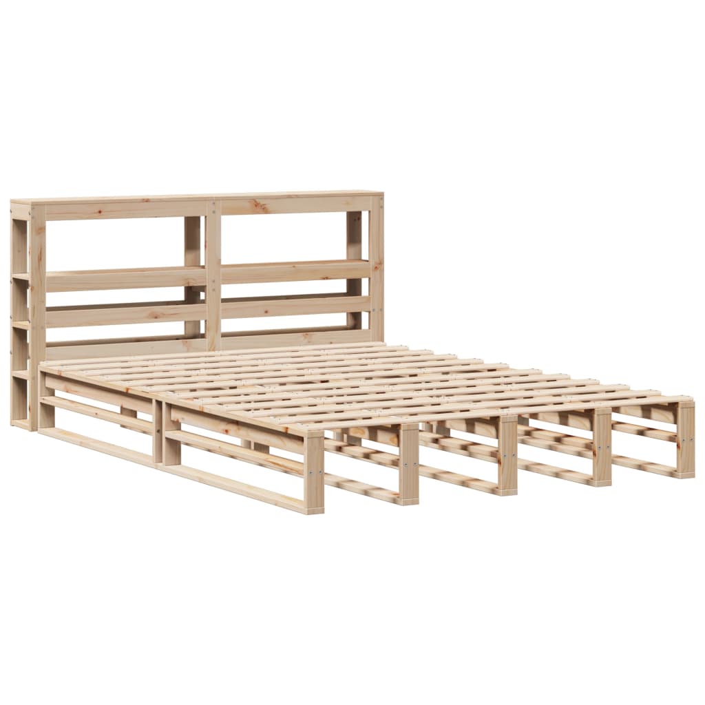 Cadre de lit sans matelas 160x200 cm bois massif de pin Lits & cadres de lit vidaXL   