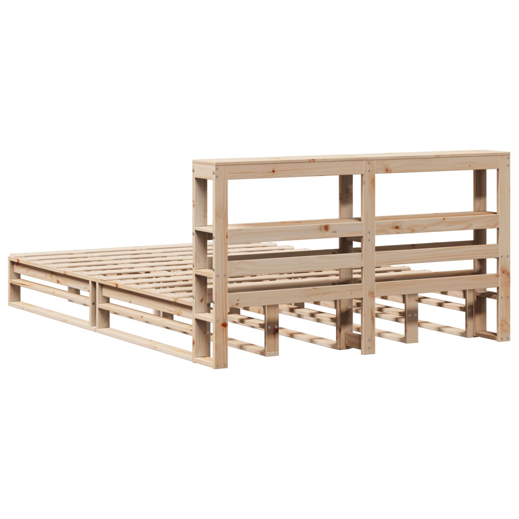 Cadre de lit sans matelas 160x200 cm bois massif de pin Lits & cadres de lit vidaXL   