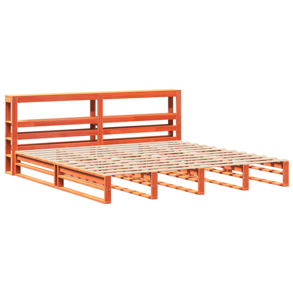 Cadre de lit sans matelas cire marron 180x200cm bois pin massif Lits & cadres de lit vidaXL   